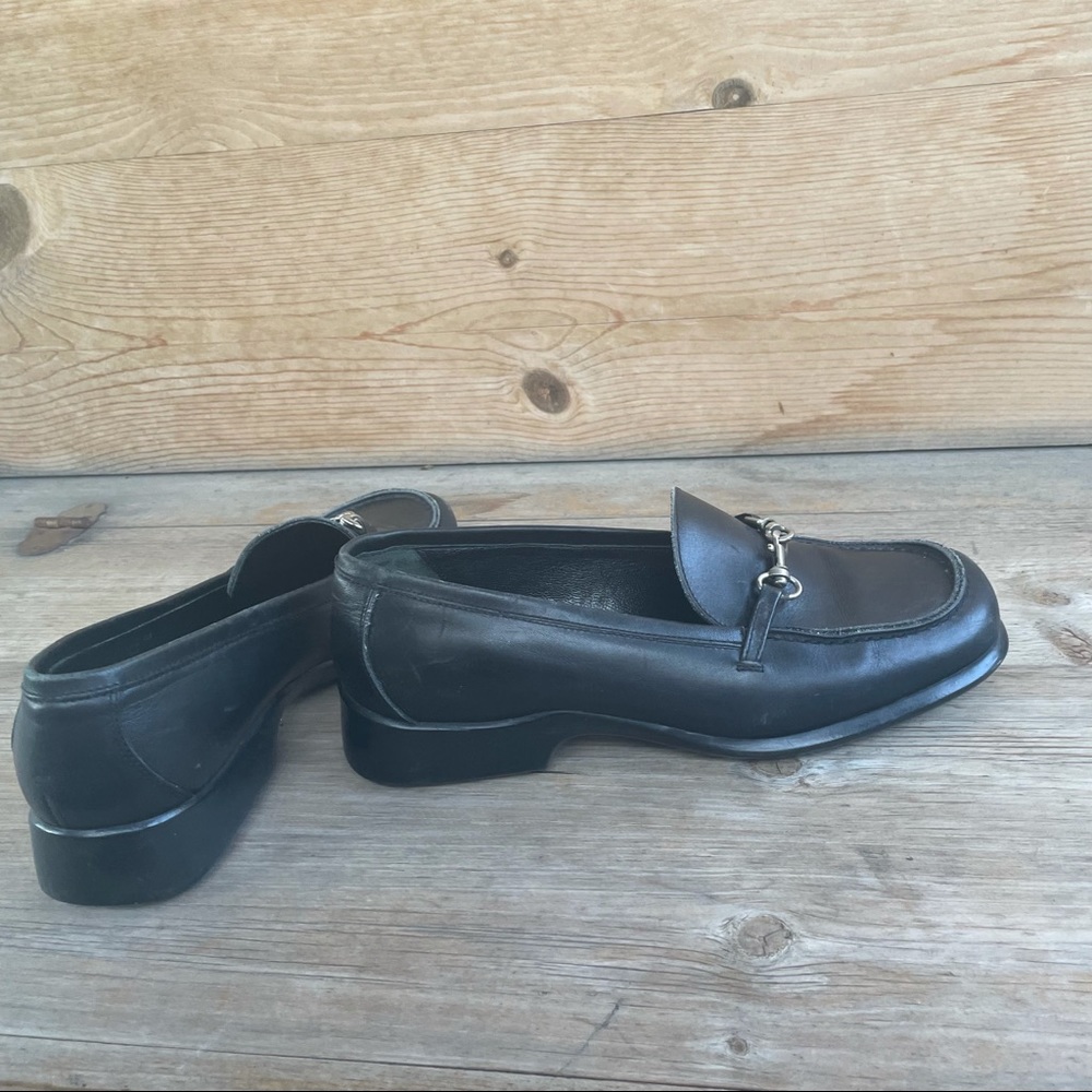 Vintage coach black loafers silver clasp detail - Picture 2 of 6